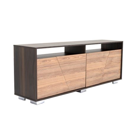 Rack Tv 70" 4 Puertas Fm-010C Cafe Claro Y Café Oscuro-0