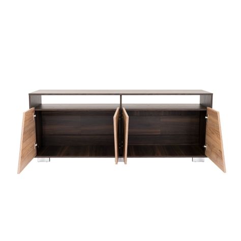 Rack Tv 70" 4 Puertas Fm-010C Cafe Claro Y Café Oscuro-3