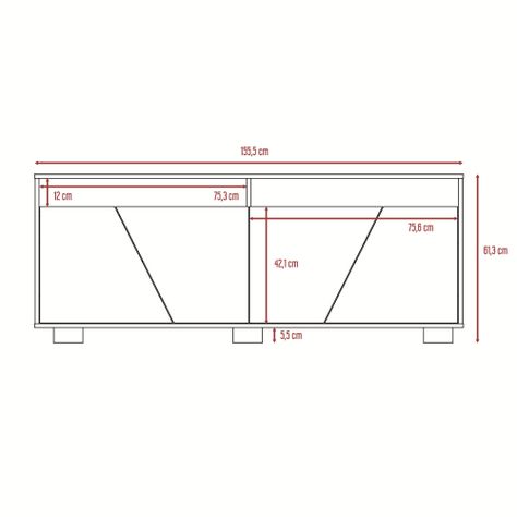 Rack Tv 70" 4 Puertas Fm-010C Cafe Claro Y Café Oscuro-8