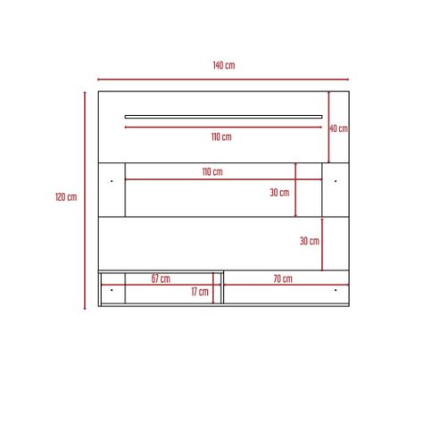 PANEL TV  55" 120X150X31,5 CM FM-001O - CAFE OSCURO-6