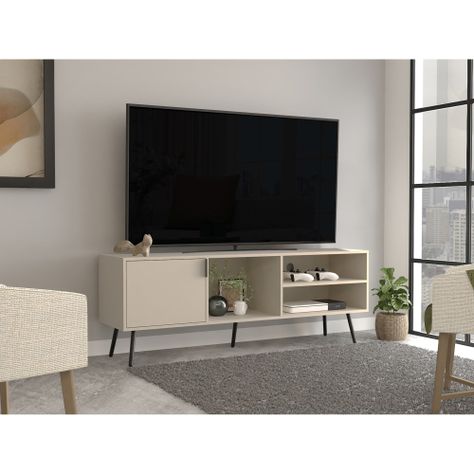 RACK TV 65" CON 1 PUERTA ABATIBLE FM-043B - BEIGE-4