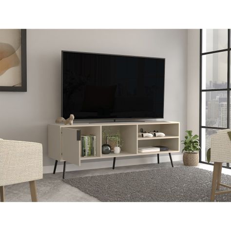RACK TV 65" CON 1 PUERTA ABATIBLE FM-043B - BEIGE-5