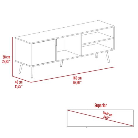 RACK TV 65" CON 1 PUERTA ABATIBLE FM-043B - BEIGE-6