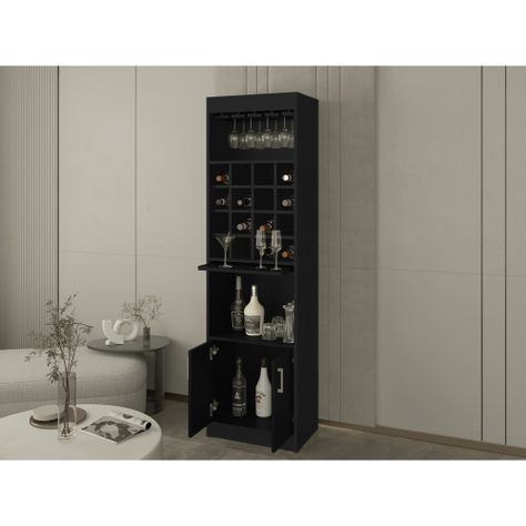 BAR ALTO 2 PUERTAS 16 BOTELLEROS FM-001N - NEGRO-5