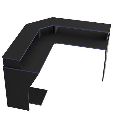 ESCRITORIO GAMER EN L 88,5X127,9X127,9 CM FM-046N NEGRO Y AZUL-1