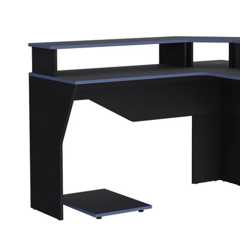 ESCRITORIO GAMER EN L 88,5X127,9X127,9 CM FM-046N NEGRO Y AZUL-2