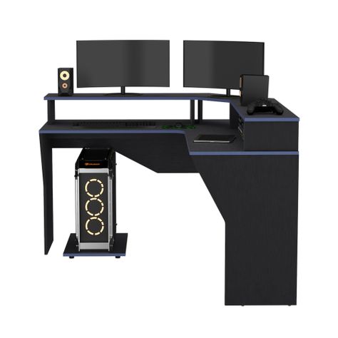 ESCRITORIO GAMER EN L 88,5X127,9X127,9 CM FM-046N NEGRO Y AZUL-3