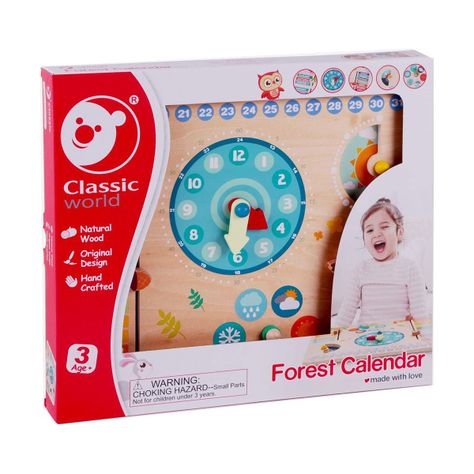 Calendario y Reloj de Madera Classic World-0