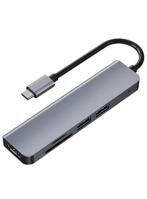 Adaptador USB-C 5 En 1 HDMI 4k+Usb2.+Usb3.0+TF+SD-1