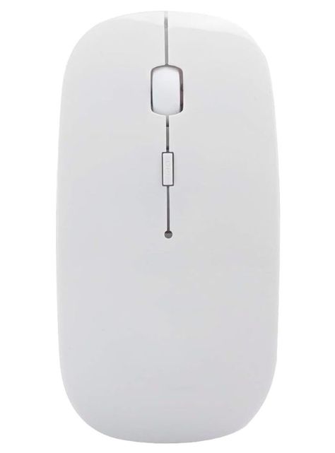 Mouse Inalambrico Recargable Bluetooth Receptor USB Blanco-0