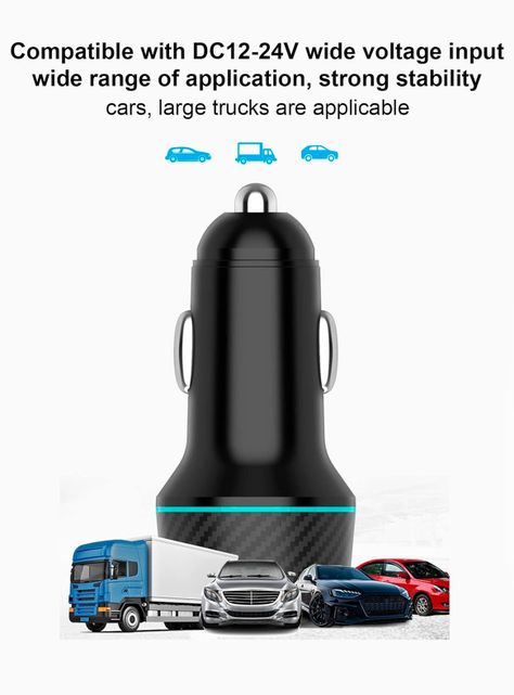 Cargador De Auto USB C 52.5W Protección Carga Rapida-2