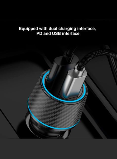 Cargador De Auto USB C 52.5W Protección Carga Rapida-3