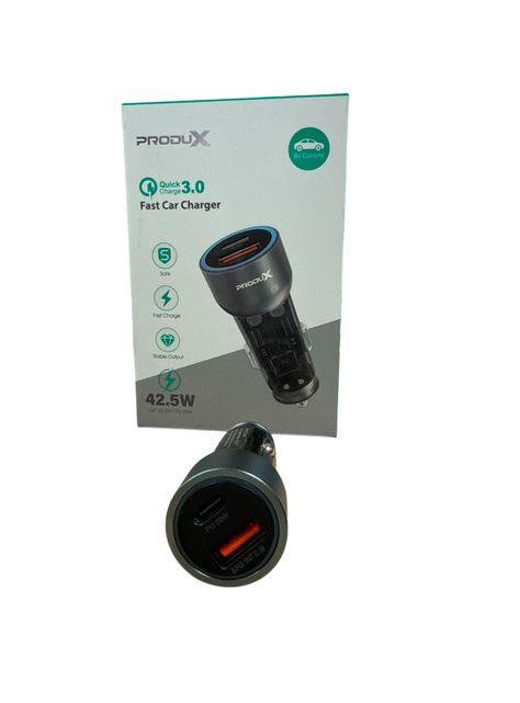 Cargador De Auto USB C y USB Protección Carga Rapida 3.0-3