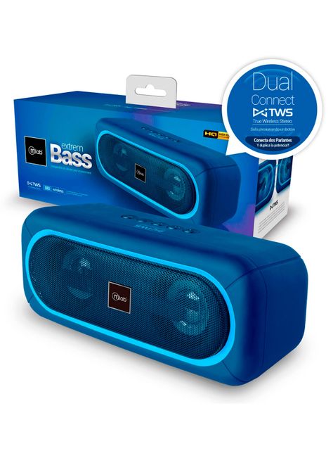 Parlante Bluetooth Portatil Extrem Bass TWS Mlab Azul-2