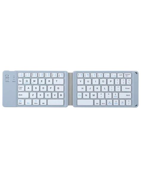 Teclado Bluetoth Recargable Portatil Delgado Plegable Blanco-0