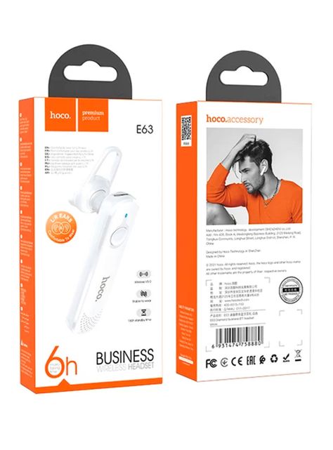 Audifono Bluetooth Manos Libres Mono Headset E63 Blanco-3