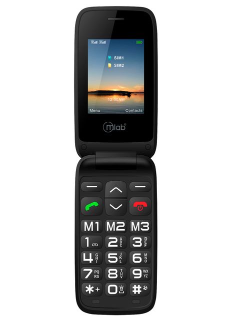 Telefono Celular Adulto Mayor 4G Tipo Almeja Microlab Negro-0