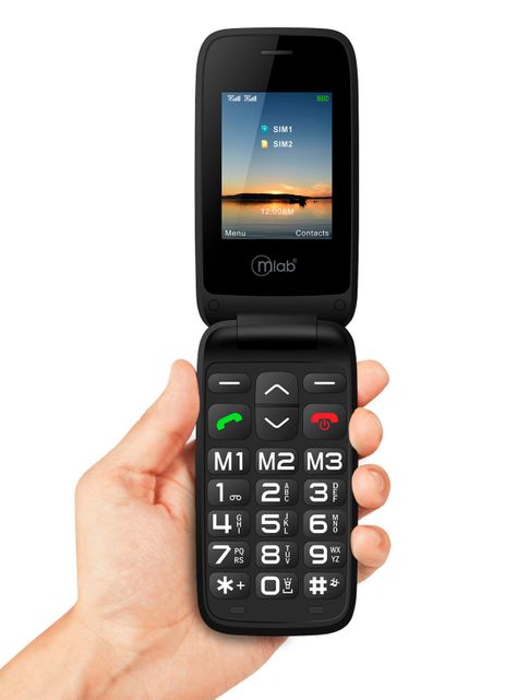 Telefono Celular Adulto Mayor 4G Tipo Almeja Microlab Negro-1