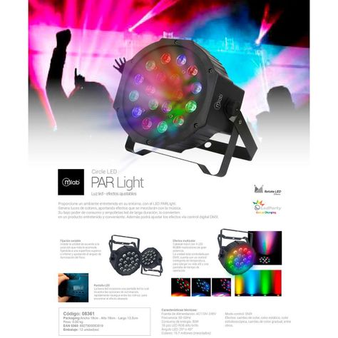 Luz Fiesta RGB PARLight Circle LED 8361-4