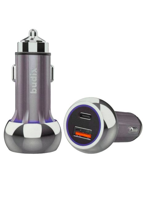 Cargador De Auto USB C De 52.5W Protección Carga Rapida Gris-0