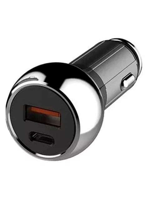 Cargador De Auto USB C De 52.5W Protección Carga Rapida Gris-1
