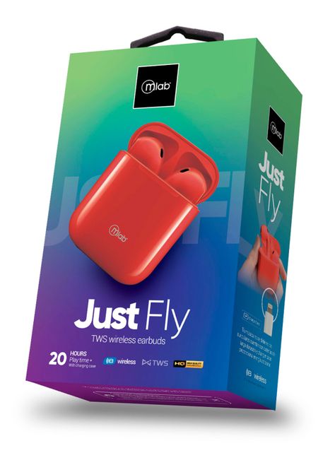 Audifonos Inalámbricos Bluetooth Just Fly Rojo-3