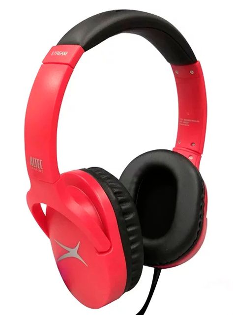 Audifonos Alambrico Con Microfono Altec Rojo-0