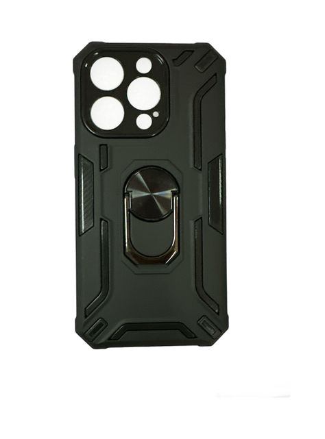 Carcasa Para iPhone 15 Pro Con Anillo Soporte Negro-0