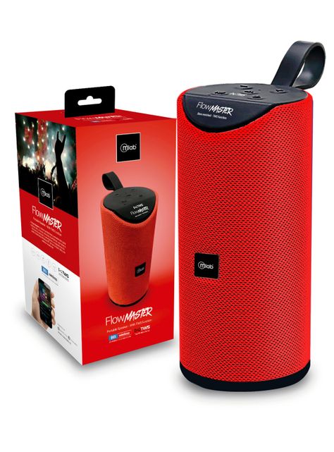 Parlante Bluetooth Portatil Flow Master TWS Mlab Rojo-3