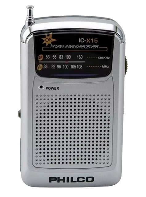 Radio Portatil AM/FM Philco IC-X15 Con Audifonos Plateado-0