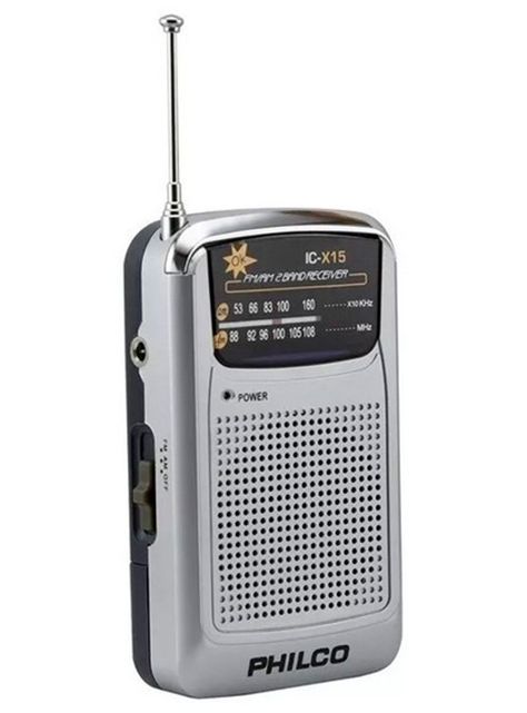 Radio Portatil AM/FM Philco IC-X15 Con Audifonos Plateado-1