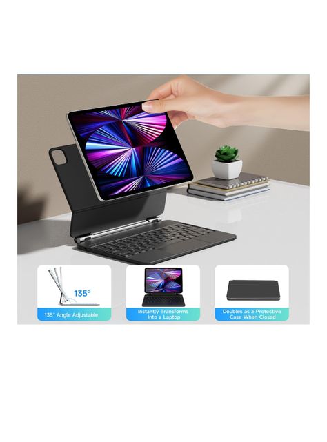 Funda Con Teclado Magnético Para iPad 12.9 456 Gene-4