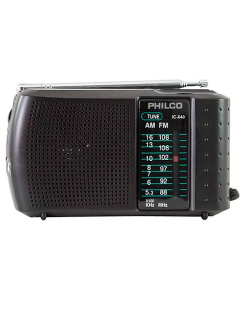 Radio Portatil AM/FM Philco IC-X40 Con Audifonos Negro-0