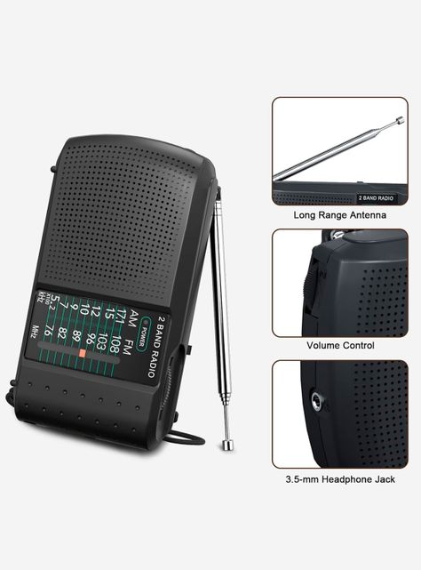 Radio Portatil AM/FM Philco IC-X40 Con Audifonos Negro-2