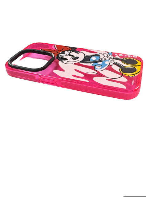 Carcasa Para iPhone 14 Pro Diseño Disney Minnie Fucsia-2