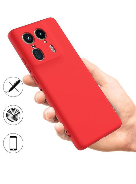 Carcasa Funda Para Motorola Edge 50 Ultra Goma Rojo-1