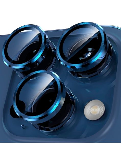 Protector Lente Camara Para iPhone 15 Pro/Pro Max Metal Azul-0