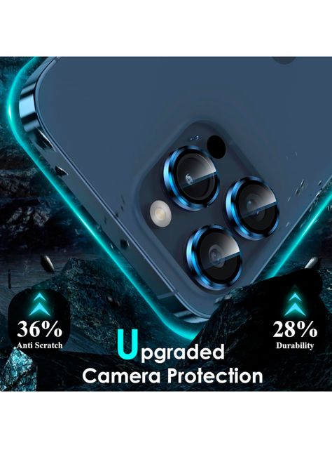 Protector Lente Camara Para iPhone 15 Pro/Pro Max Metal Azul-1