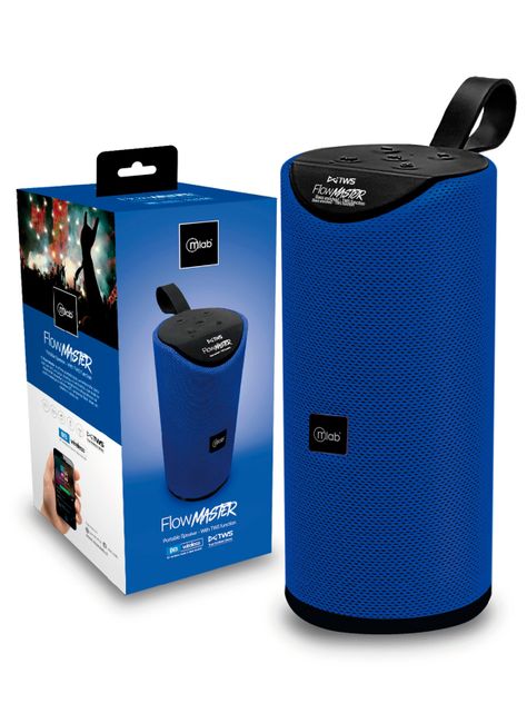 Parlante Bluetooth Portatil Flow Master TWS Mlab Azul-3