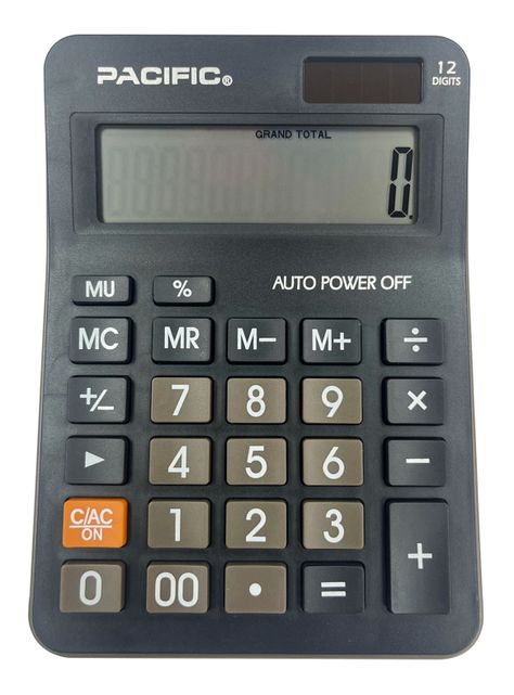 Calculadora Electrónica 12 Digit Pantalla LCD PAC01155 Negro-1