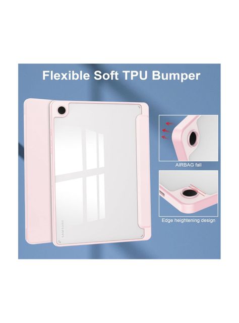 Funda Para Samsung Tab A9+ Plus 11pul Clear Rosado-3