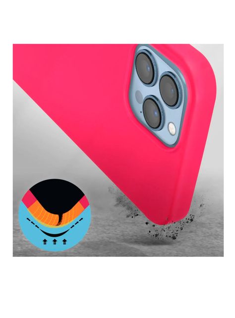 Carcasa Para iPhone 15 Pro Goma Fucsia-2