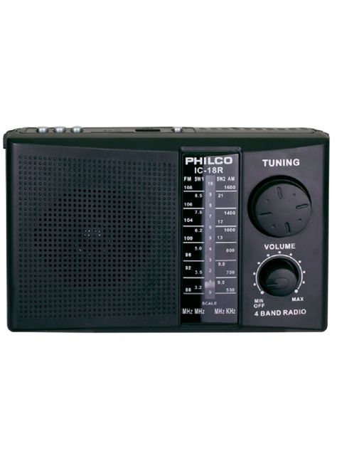 Radio Portatil Recargable AM/FM Philco IC-18R USB/SD Negro-0