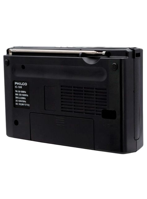 Radio Portatil Recargable AM/FM Philco IC-18R USB/SD Negro-2
