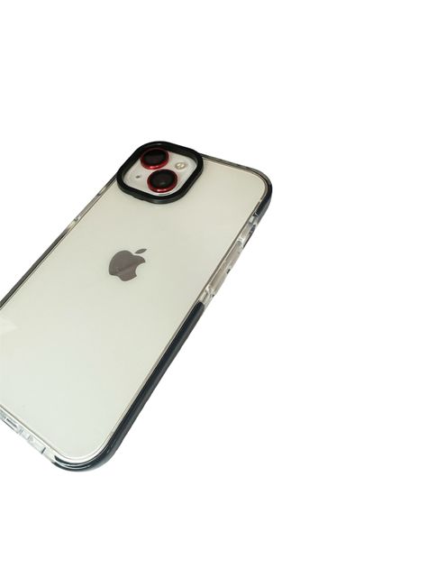 Carcasa Para iPhone 15 Transparente Borde Negro-1