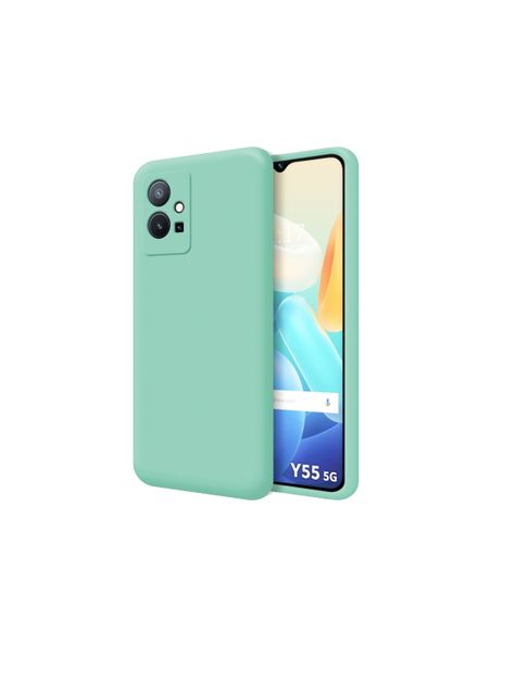 Carcasa Funda Vivo  Y55 5G Goma Turquesa-0