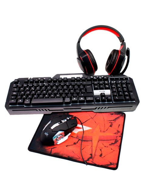 Pack Gamer Teclado + Mouse + Mouse Pad + Audifonos Gamer-0