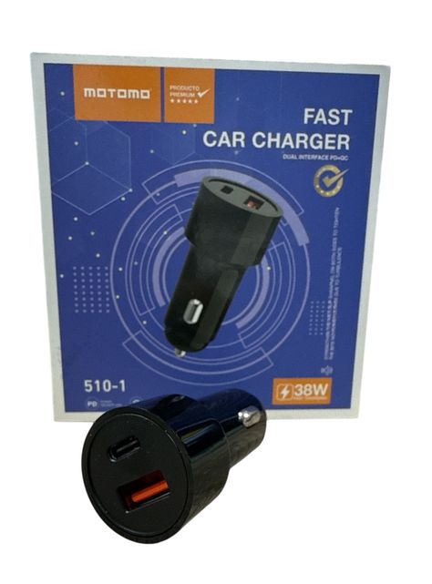 Cargador De Auto Doble USB Y Typo C Carga Rapida 38W-5