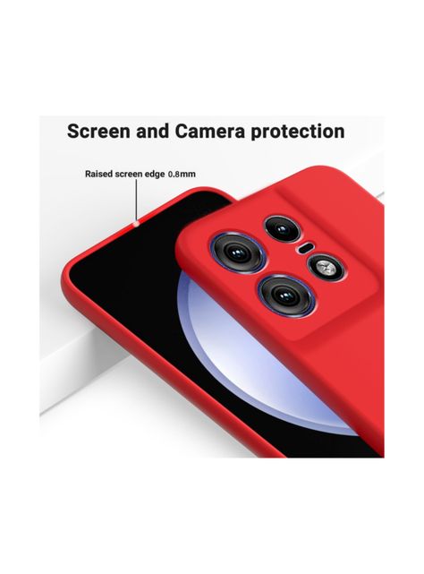 Carcasa Funda Para Motorola Edge 50 Pro  Goma Rojo-1