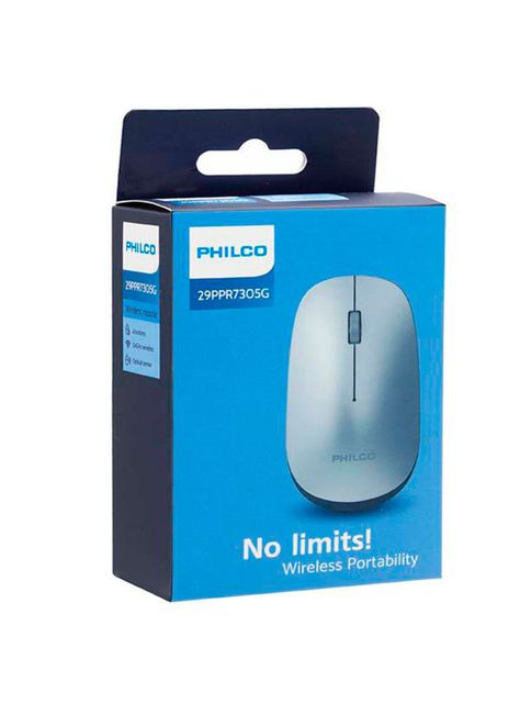 Mouse Inalámbrico Philco Con Receptor USB 7305 Gris-3